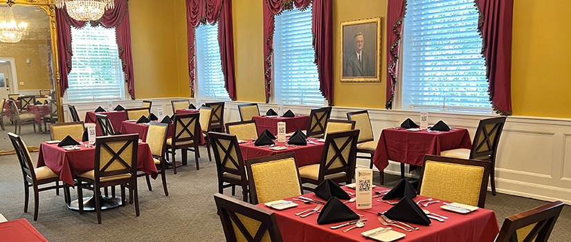 The McCutchen House offers spacious, elegant rooms for bistro-style dining.