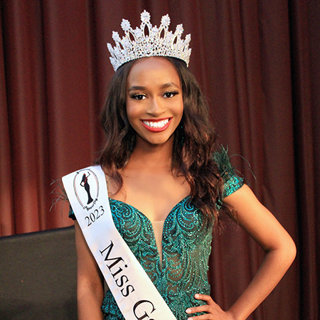 Jordyn Lewis poses with her Miss Gamecock ribbon and crown.