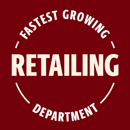 Graphic stating Fastest Growing Retailing Department