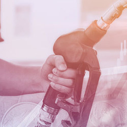 Graphic of a person's arm holding a gas pump.