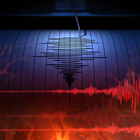 Illustration of a seismograph showing earthquake activity
