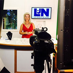 Libby Floyd in the studio hosting Lux Jewelry Network