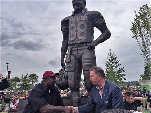 george rogers with statue