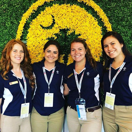 UofSC Hospitality Management student Haley Kelley (second from left) gained valuable career experience working at the U.S. Women’s Open.