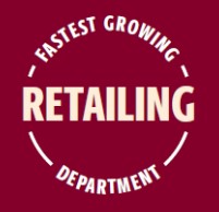 Graphic stamp that says: Department of Retailing Fastest Growing Program.