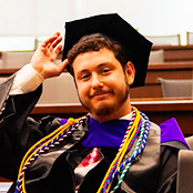 Image of Sam Hurwitz in his cap and gown