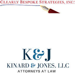 logo for clearly bespoke strategies above the logo for kinard and jones