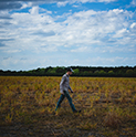 Man walking in field