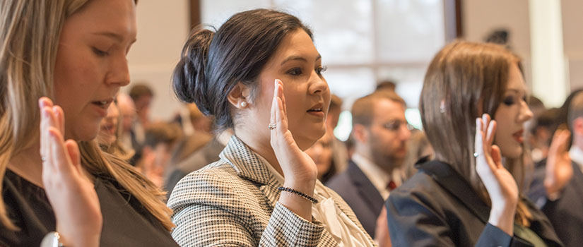 Students getting sworn in at Oath Ceremony