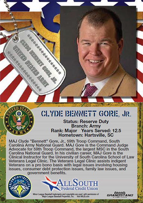 Bennett Gore's Military Heroes Baseball Card