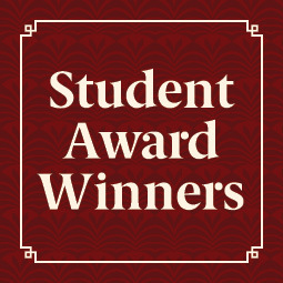 "Student Award Winners" text on a garnet background