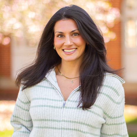 Cassidy Lindler posing outside the school of medicine