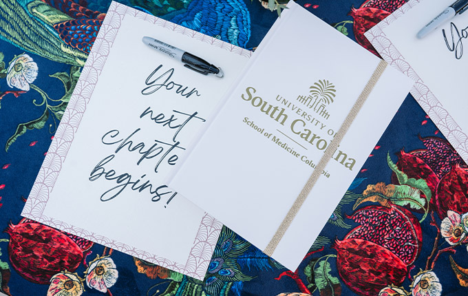 Place card at the Match Day event