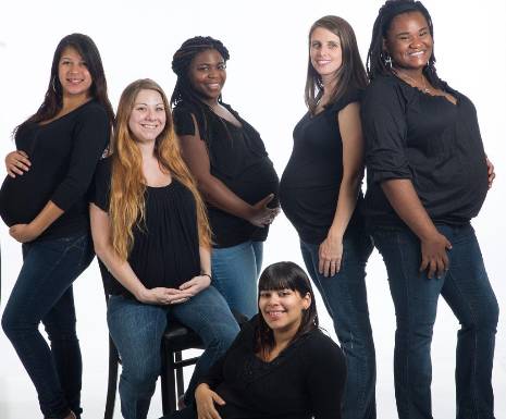Group of pregnant women. 