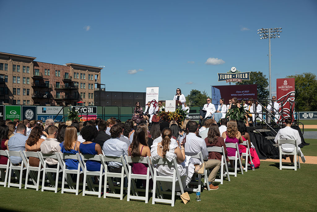 USC School of Medicine Greenville first-year medical students celebrated a key moment in their medical education journey as their white coats were conferred upon them at a ceremony Sept. 24. 