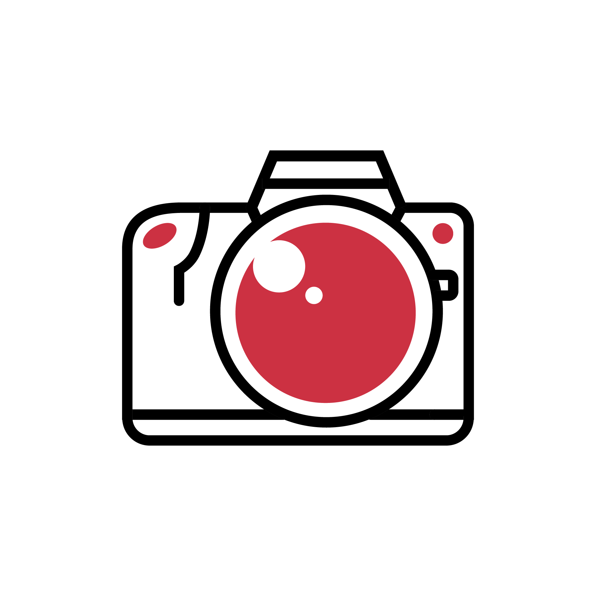 Camera with lens icon