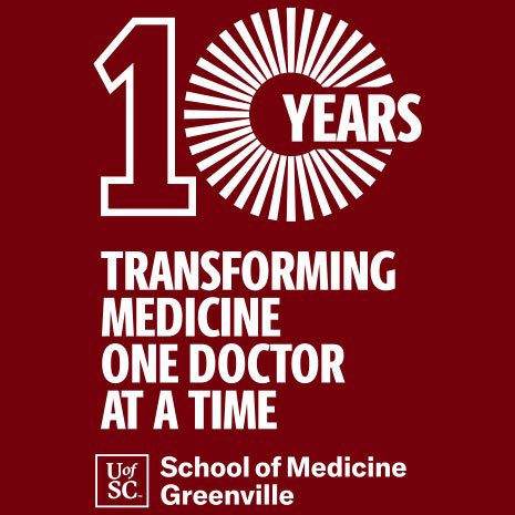 10th anniversry logo. Transforming Medicine One Doctor at a Time.