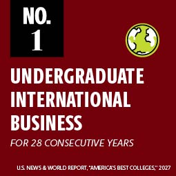 Undegraduate international business program is ranked no. 1