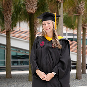Image of Jennifer Starkmann in her cap and gown