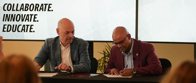 Image of deans Michael Sagas and Rohit Verma