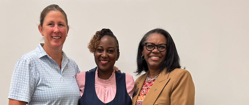 Image of marketing faculty Kealy Carter, Tetiwe Nzimah and management faculty Deb Hazzard