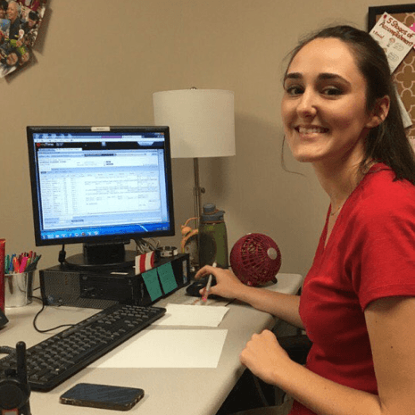 Ellie Smith at her desk at Target