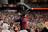 drum major leads the Carolina Band as they play from the stands at Williams Brice Stadium