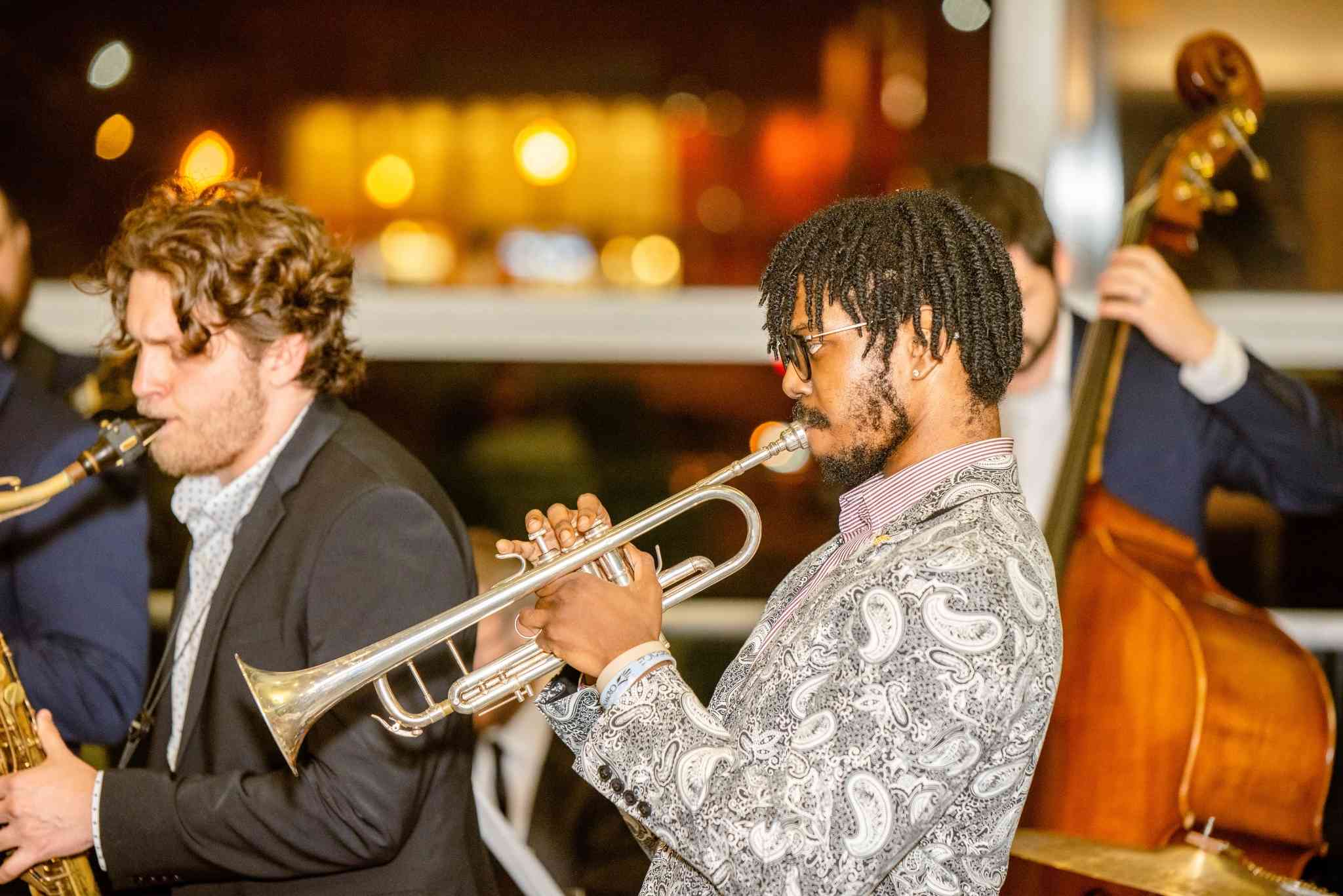 Student playing trumpet