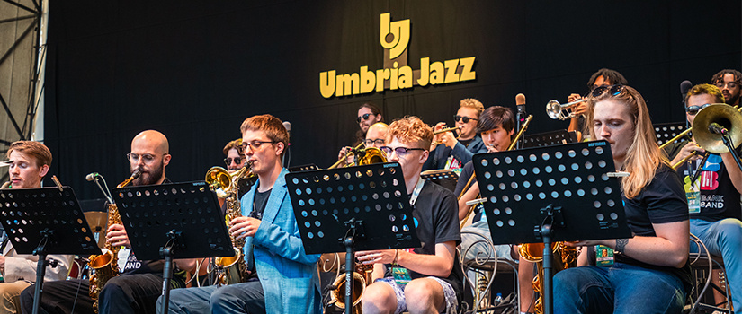 jazz students performing at Umbria Jazz in Perugia, Italy