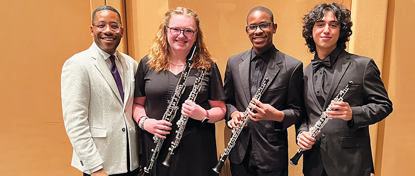 oboe students with Professor Hassan Anderson