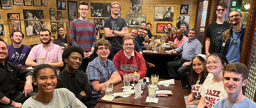 Saxophone students "hang" during North American Saxophone Alliance 2023 conference.