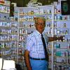 George Sample in a pharmacy