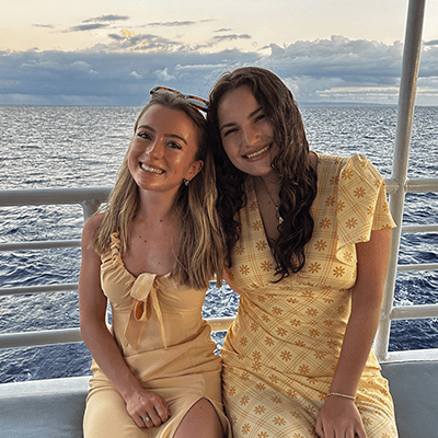 Students on a boat on the ocean