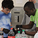 Students conducting experiment
