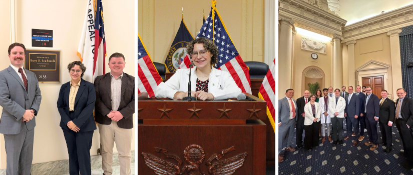Collage of three images of student on Capitol Hill