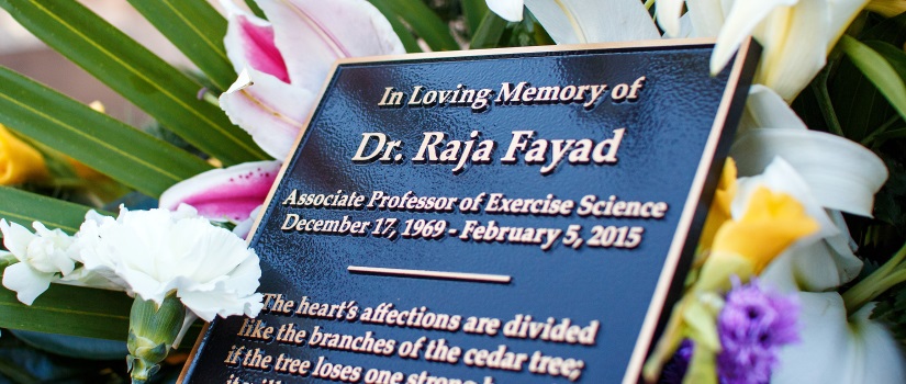 Plaque for Raja Fayad Memorial
