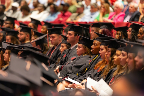 Crowd shot of graduates