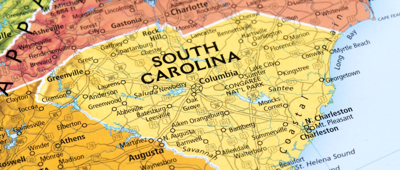 map of south carolina