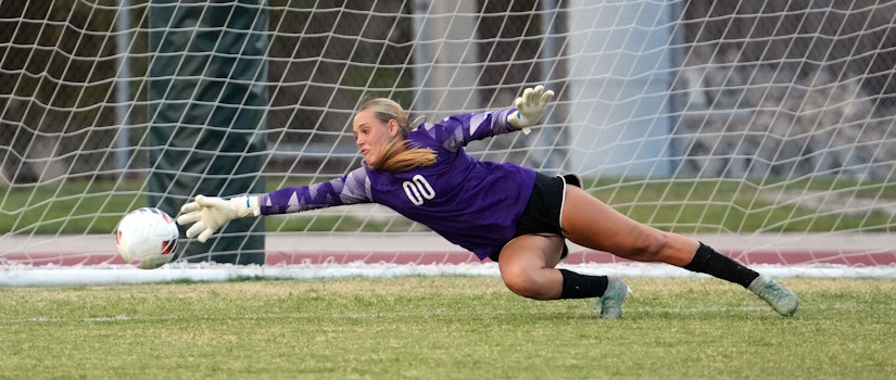soccer goalie saving a ball