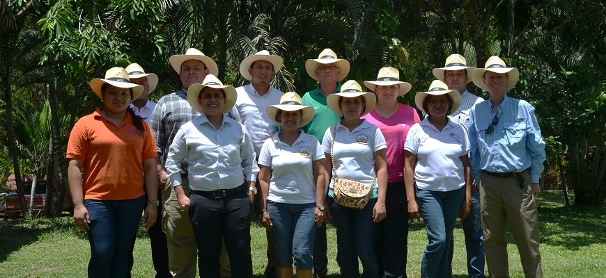Kubickova and Campbell with Honduran farmers