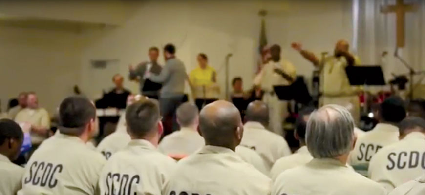 Inmates performing at concert