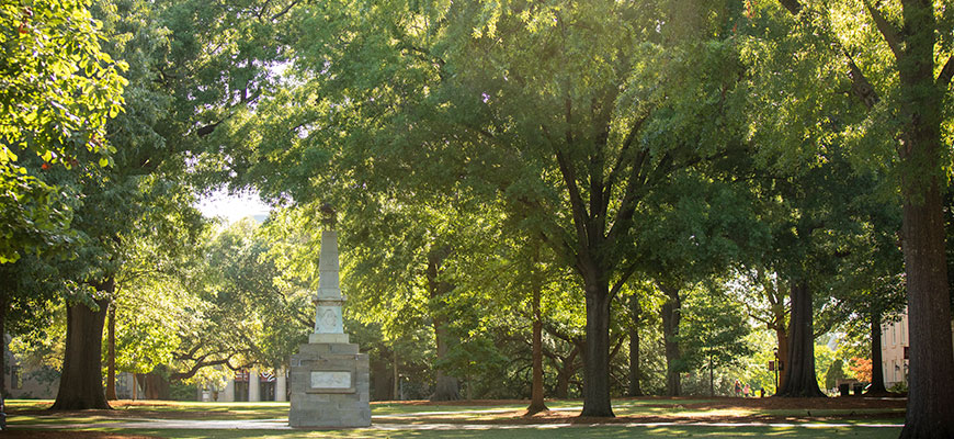 maxcy monument on the UofSC Horseshoe