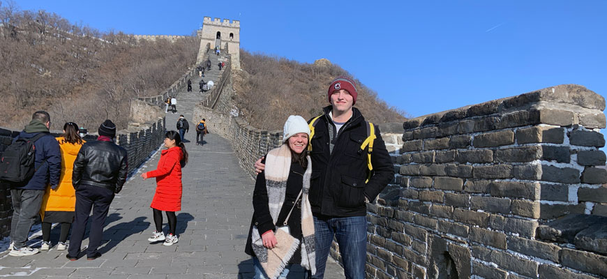 samamtha petrelli and dalton stalvey at the great wall of china