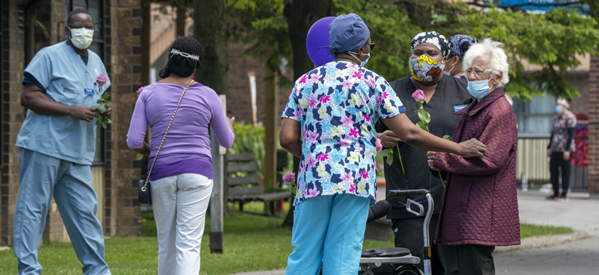 Long term health care workers with patients