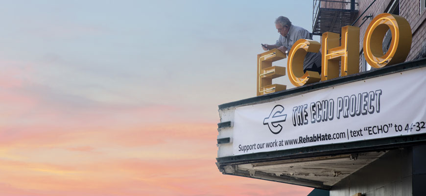 lighting of Echo Theater marquee