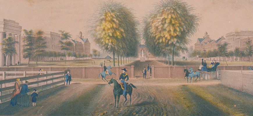 19th century painting of campus