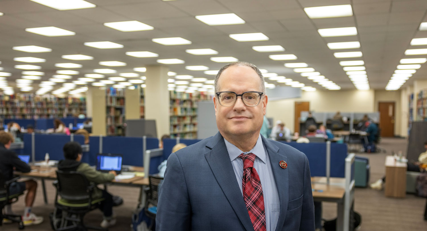 Dean of University Libraries David Banush stands in Thomas Cooper Library.