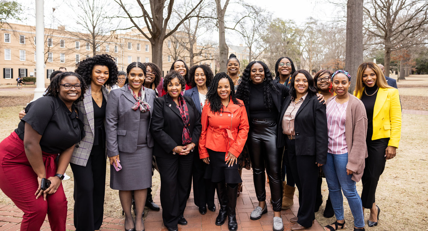 A group shot of the honorees at the February unveiling on the Horseshoe