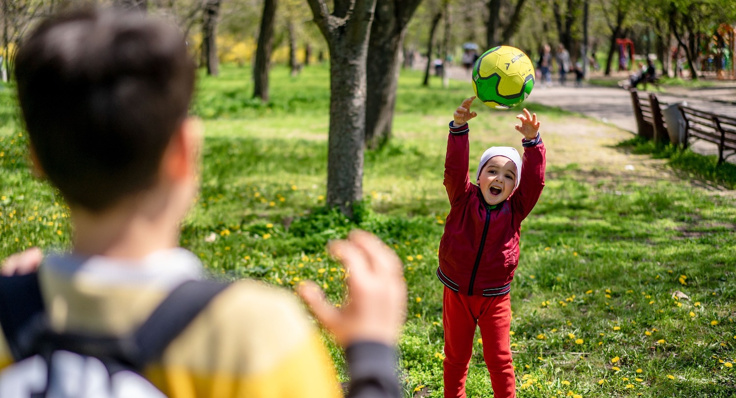 children playing in park