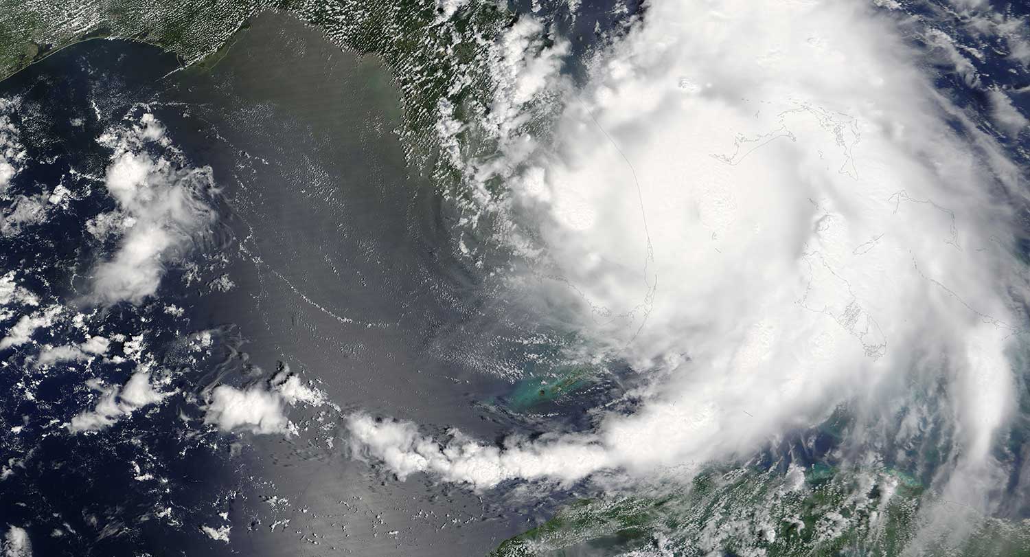 Satellite image of an Atlantic hurricane